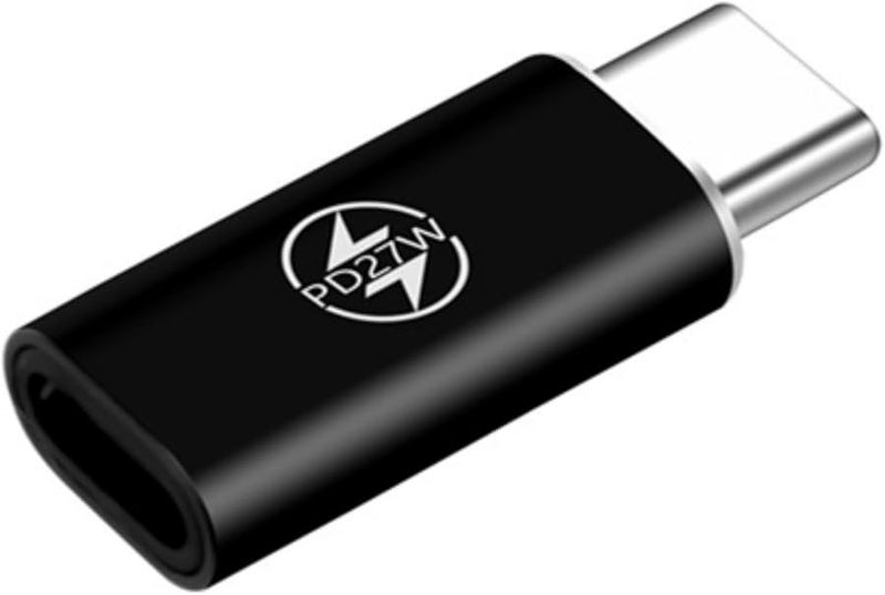 محول أسود 8Pin أنثى إلى USB C ذكر 27 واط شحن سريع لآيفون 15 16 سلسلة سامسونج S24 - Image 5